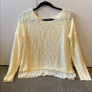 Yellow bottom lace sweater